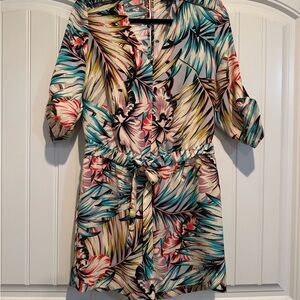 The Limited Tropical Leaf Print Romper